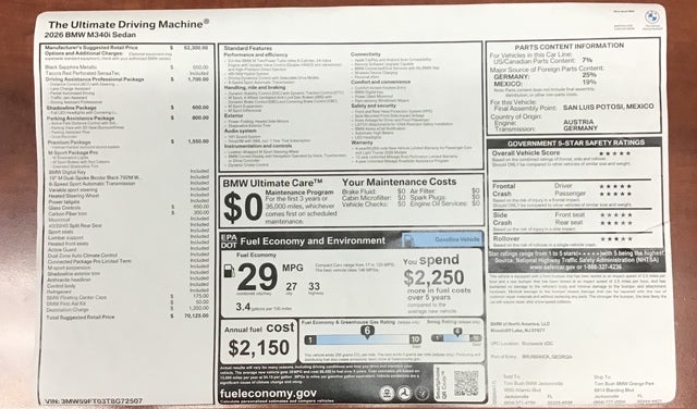2026 BMW M340i NA M340i NA