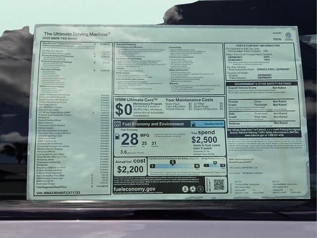 2026 BMW 740i 740i