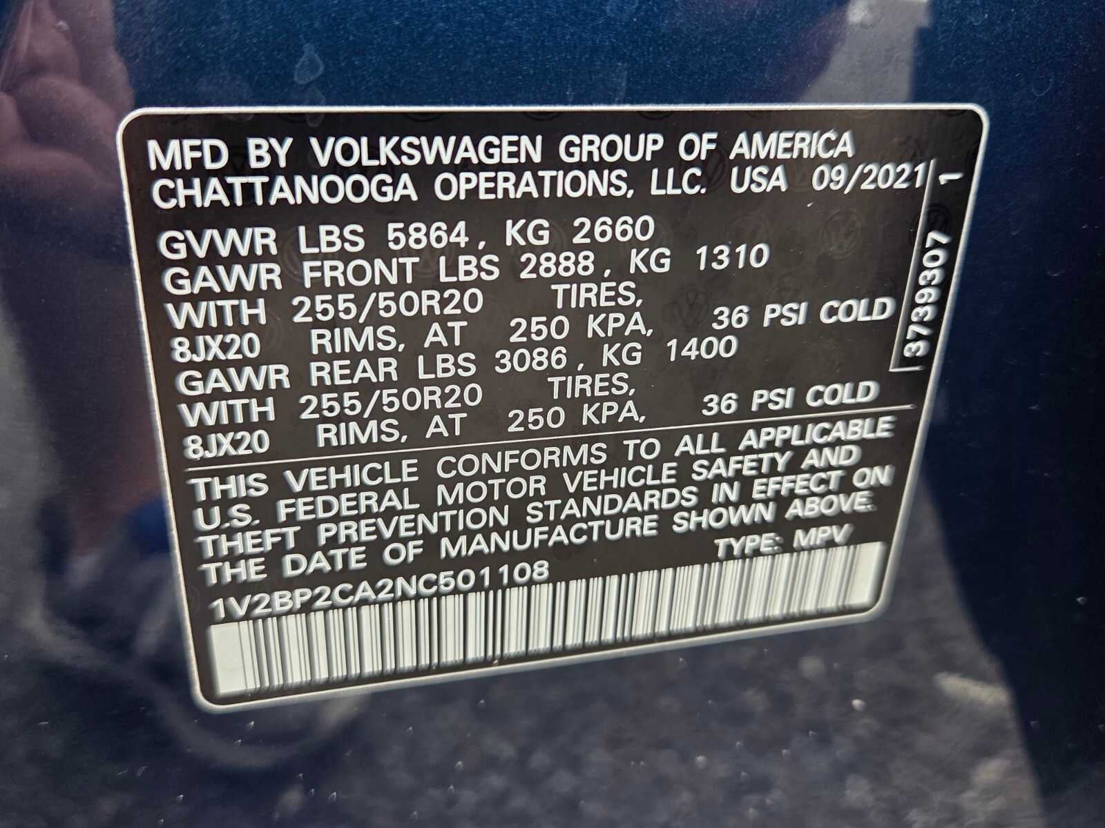 2022 Volkswagen Atlas 2.0T SEL 4MOTION