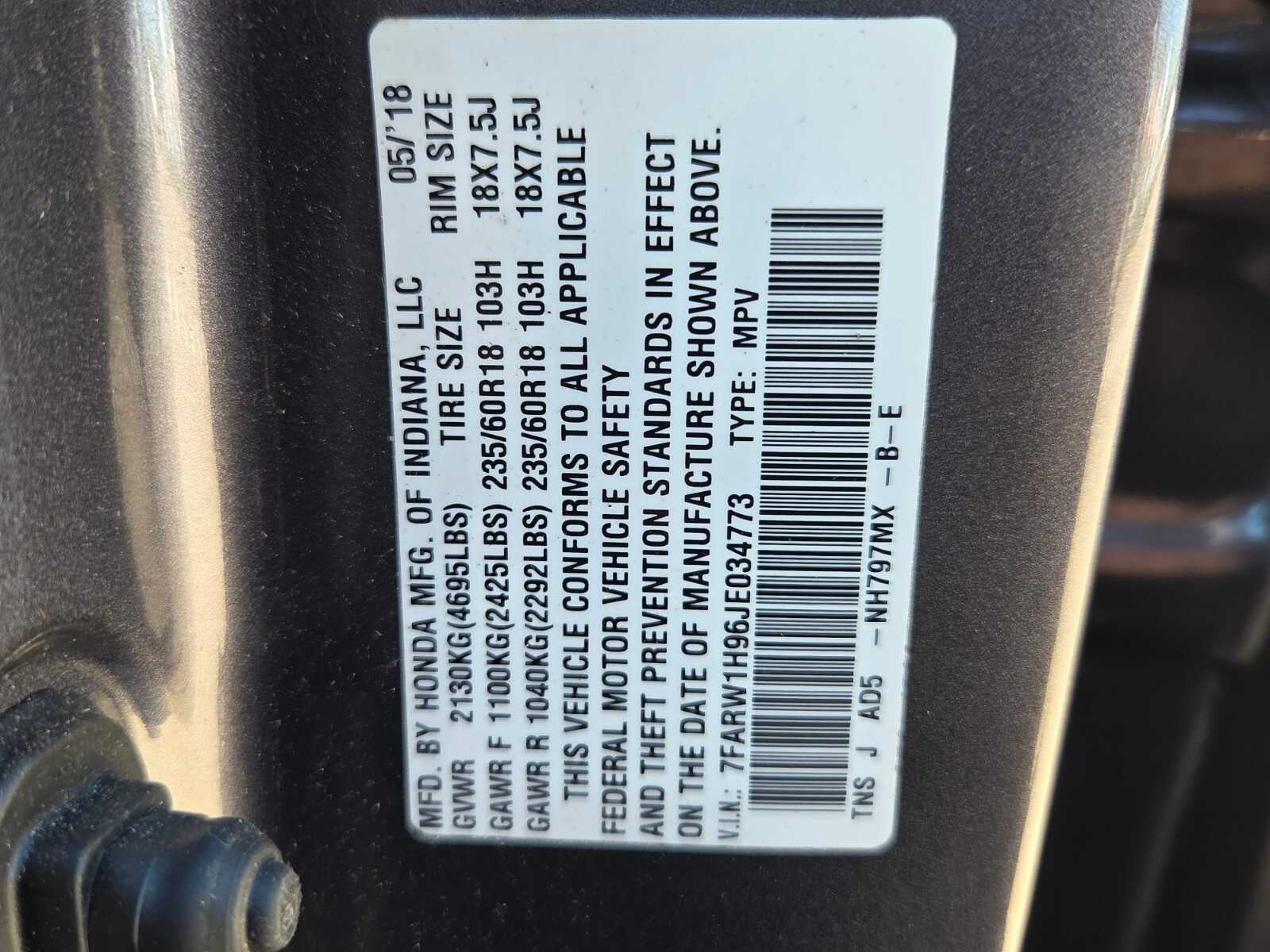 2018 Honda CR-V Touring 2WD