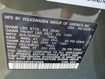 2026 Volkswagen Atlas 2.0T SE w/Technology