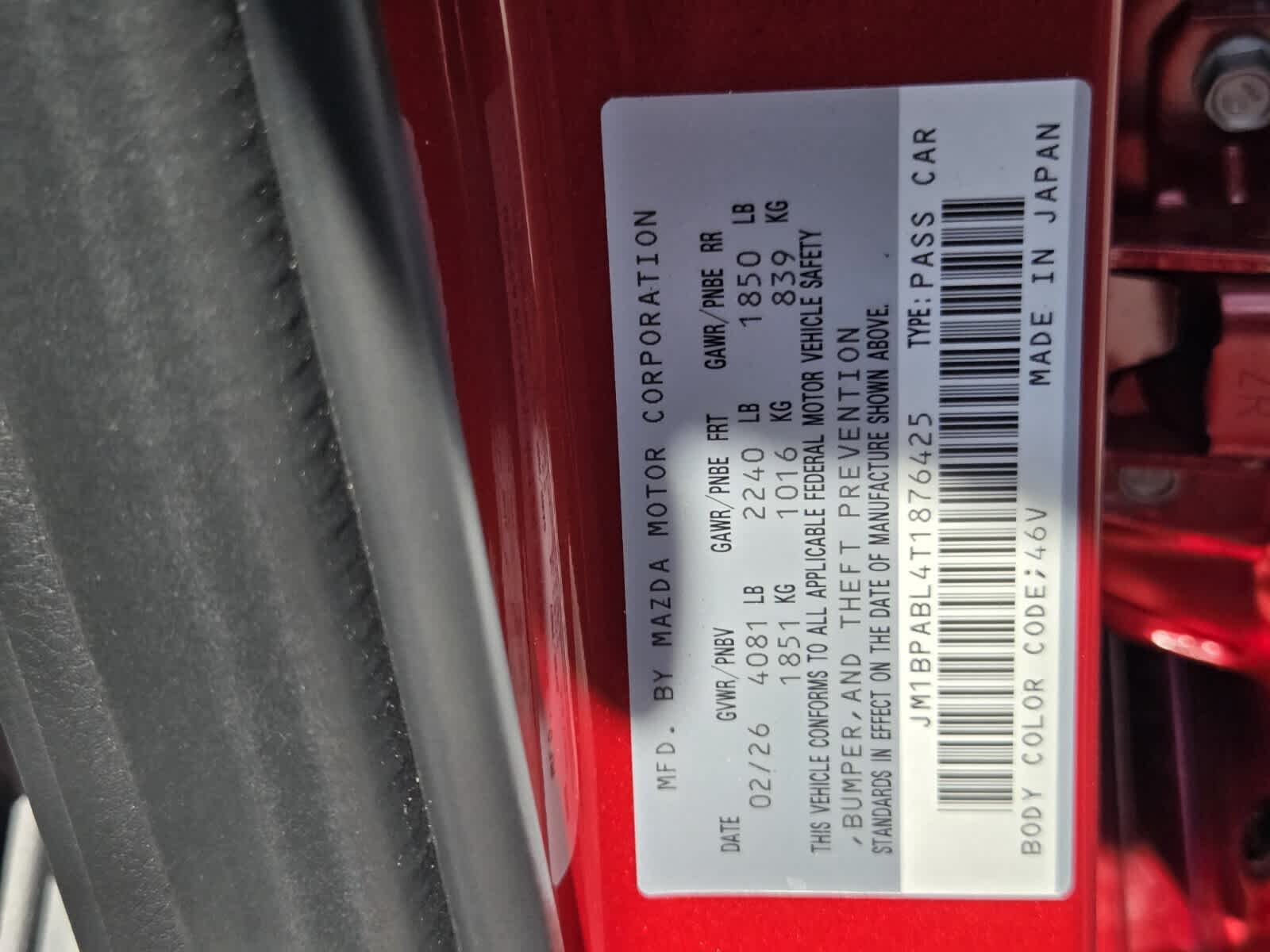 2026 Mazda Mazda3 Sedan 2.5 S Select Sport