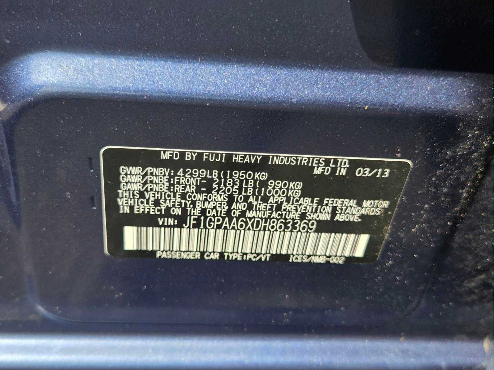 2013 Subaru Impreza 2.0i