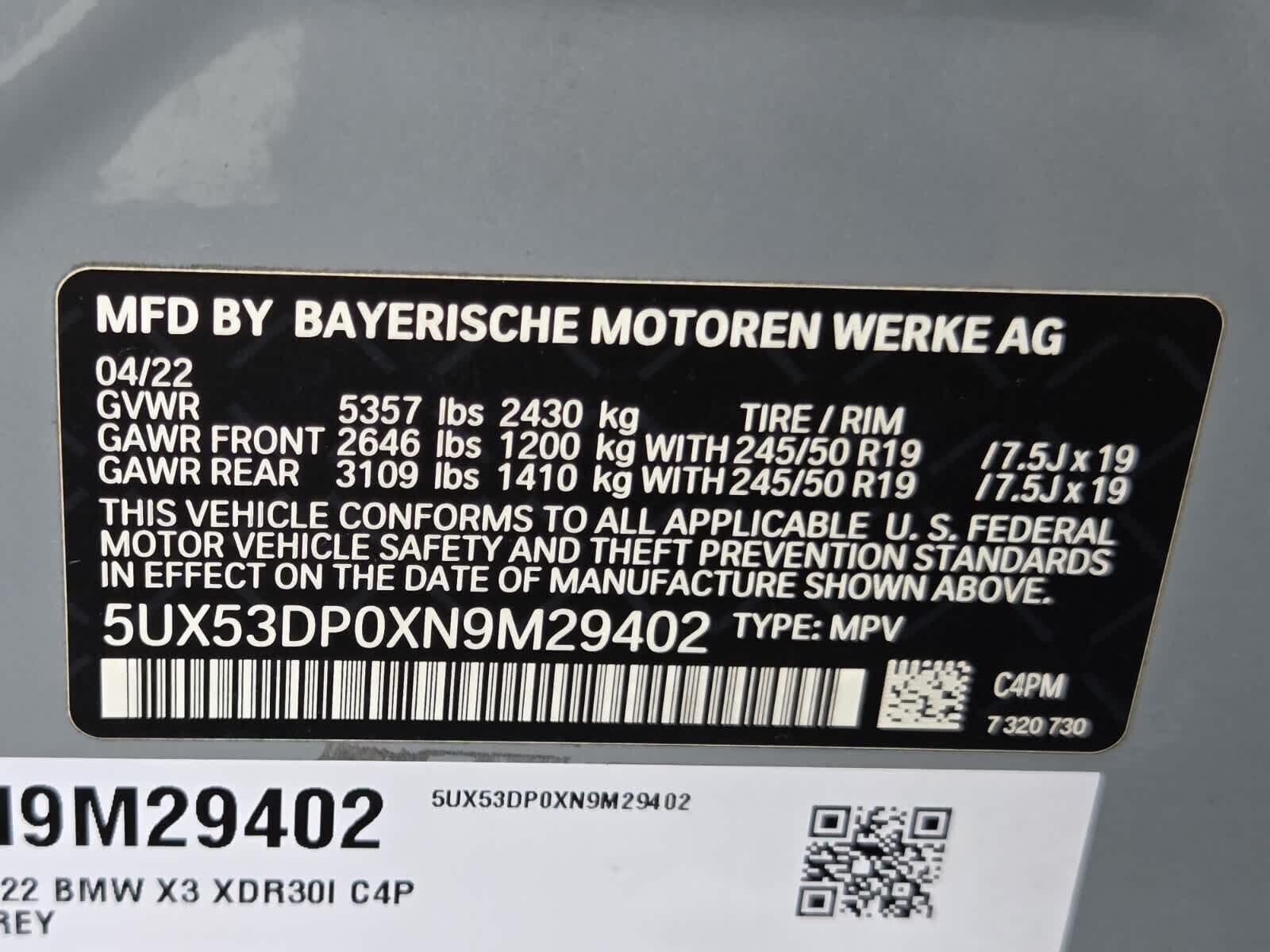 2022 BMW X3 xDrive30i xDrive30i