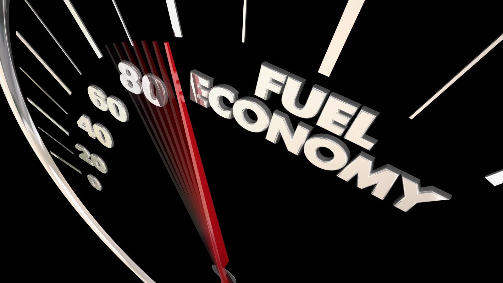 Fuel gauge showing fuel economy